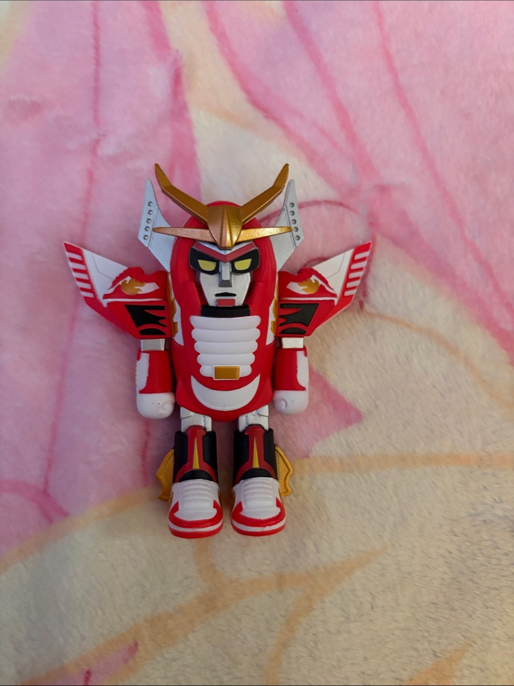 tokidoki Red Samurai Robot Figure with Gold Accents